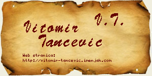 Vitomir Tančević vizit kartica